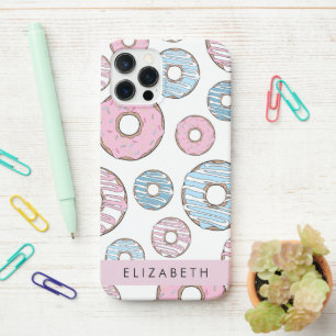 Funda Para iPhone 12 Pro Donuts rosas, donuts azules, rociadores, tu nombre
