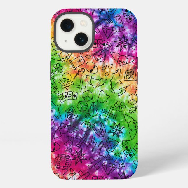 Funda Para iPhone Doodle de Arcoíris (Reverso )