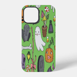 Funda Para iPhone 12 Doodle de Halloween: Concepto continuo adorable