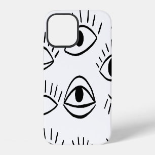 Funda Para iPhone 12 Doodle eye, patrón creativo sin costuras.