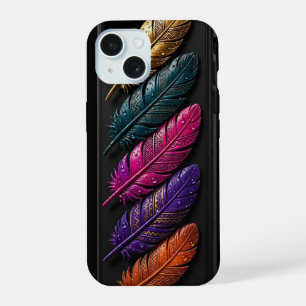 Funda para iPhone dorada teal magenta púrpura 3D b