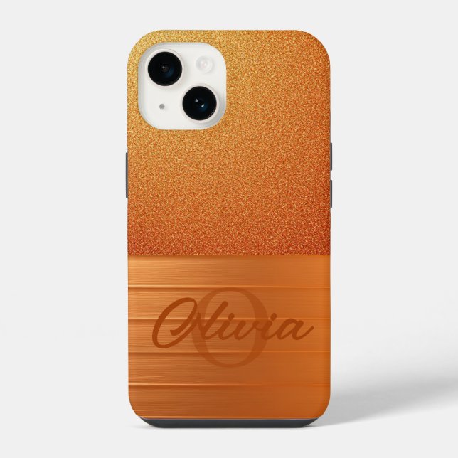 Funda Para iPhone Dorado Naranja (Reverso )