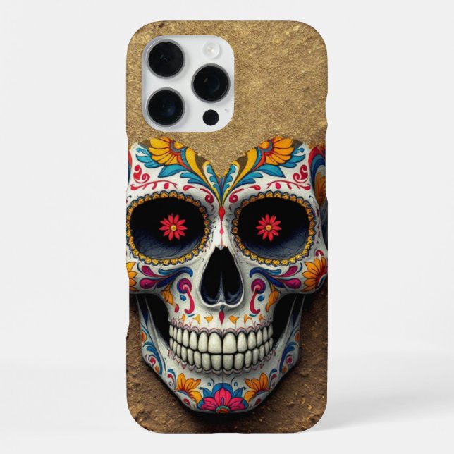 Funda Para iPhone dorado Sugar Skull (Reverso )