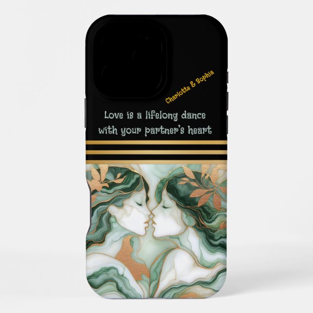 Funda Para iPhone Dos figuras etéreas comparten un beso (Reverso )