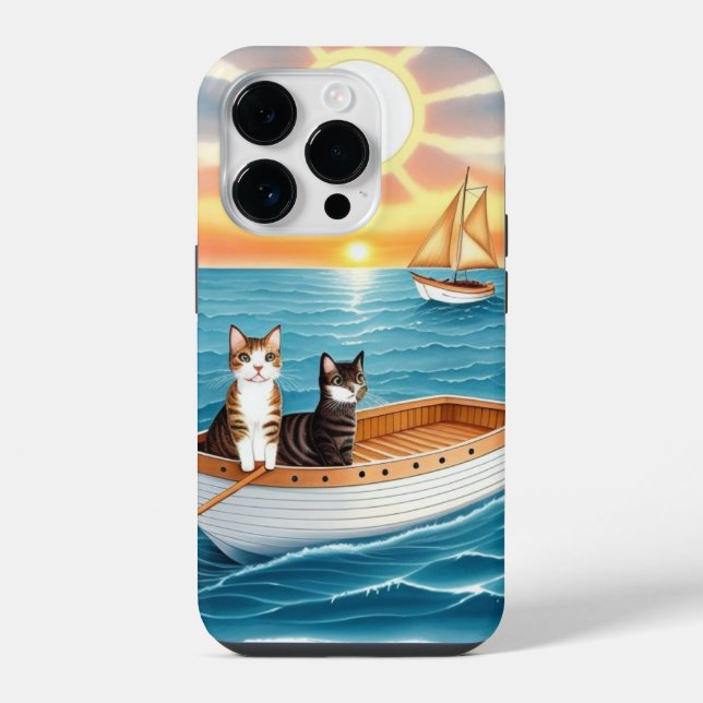 Funda Para iPhone Dos gatos cortos (Reverso )