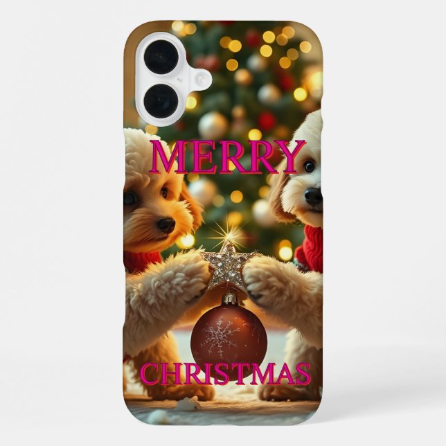 FUNDA PARA iPhone DOS NAVIDADES CELEBRADORES DE POODLES (Reverso )