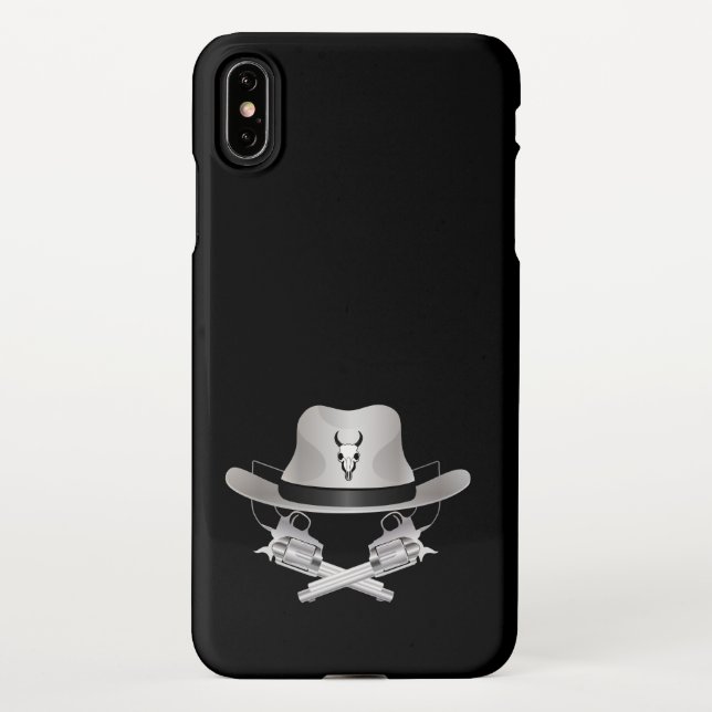 Funda Para iPhone Dos pistolas cruzadas y gorra (Reverso)