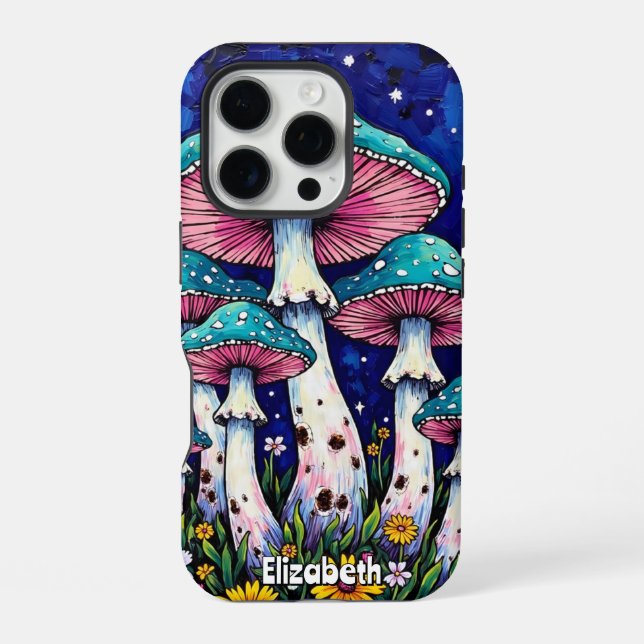 Funda Para iPhone Doscopio de Hongos con Estrellas (Reverso )
