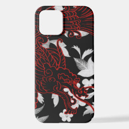 Funda Para iPhone 12 Dragón asiático - Negro sobre estuche para iPhone