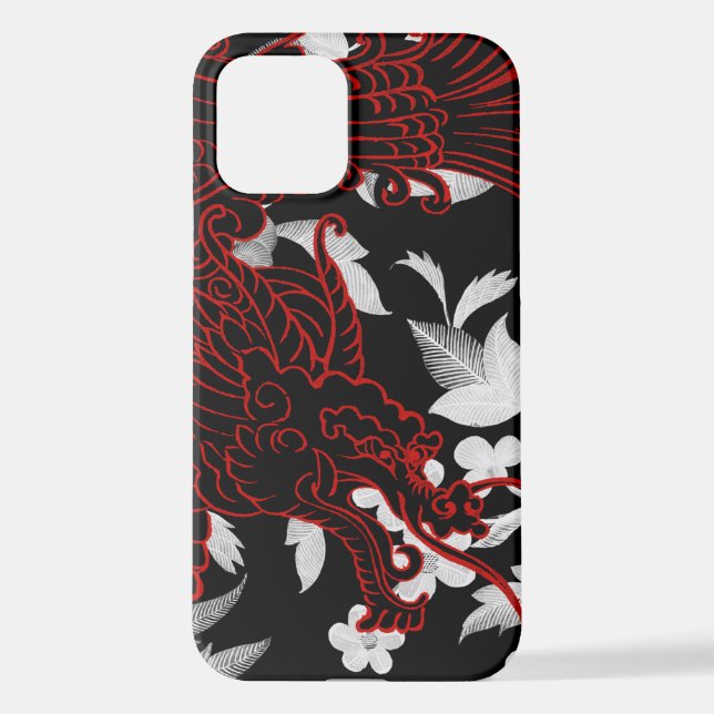 Funda Para iPhone Dragón asiático - Negro sobre estuche para iPhone  (Reverso )