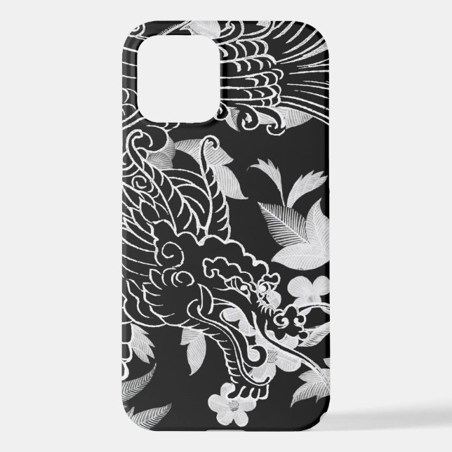 Funda Para iPhone Dragón asiático - Negro sobre estuche para iPhone  (Reverso )