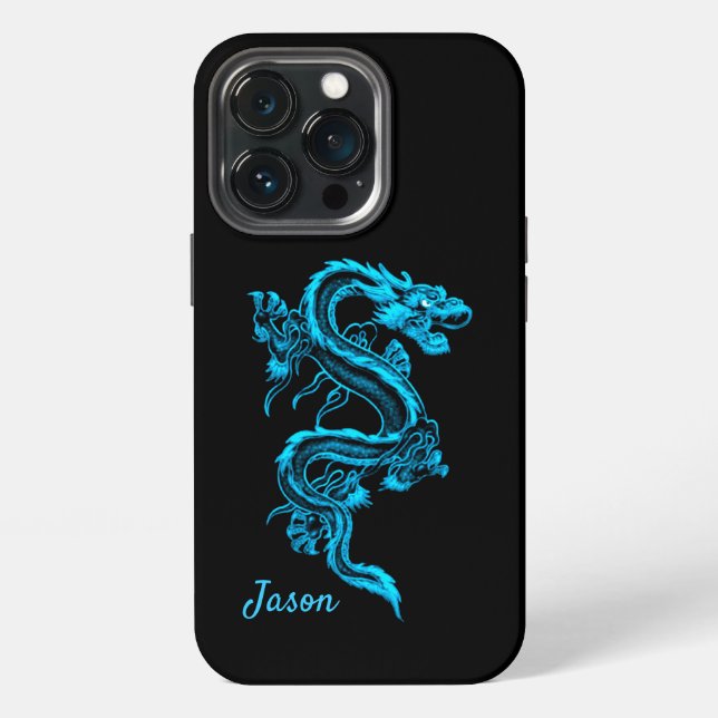 Funda Para iPhone Dragón azul (Reverso )