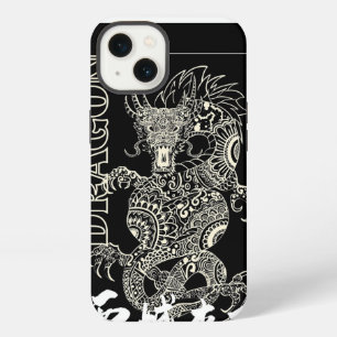 Dragón Chino Mandala Patrón Zentangle Negro