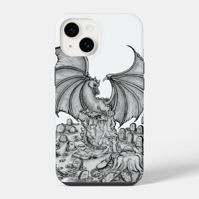 Funda Para iPhone Dragón con zombi (Reverso )