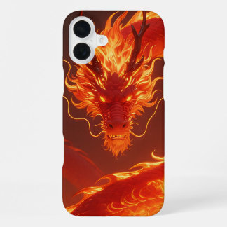 Funda Para iPhone 16 Plus Dragón de Fuego Ardiente | Dragón de Llama Mítica