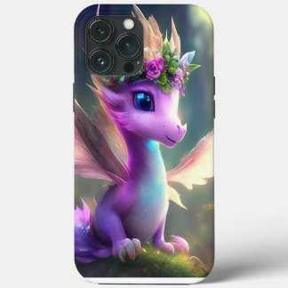 Funda Para iPhone 13 Pro Max Dragón de hadas púrpura