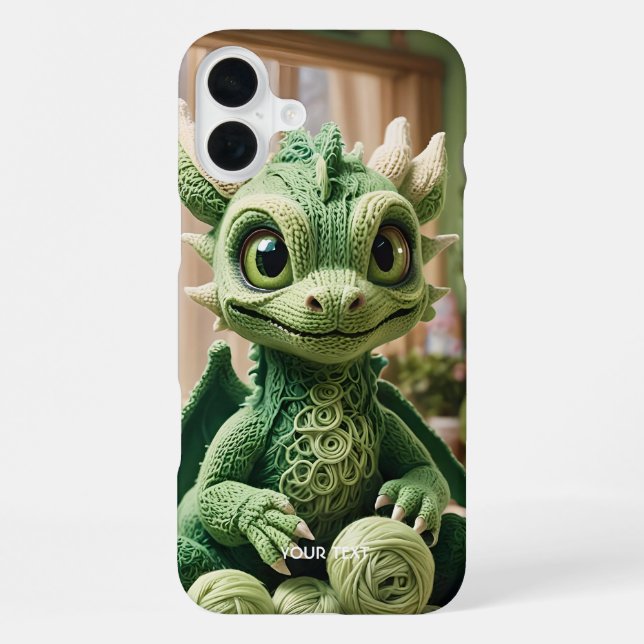 Funda Para iPhone Dragón de hilo verde fantástico y lindo (Reverso )
