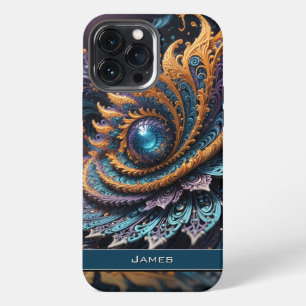 Funda Para iPhone 13 Pro Max Dragon Eye Moderno Abstracto Nombre fractal geomét