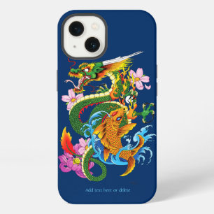 Dragón Japonés Koi Loto Azul Mitológico Asiático