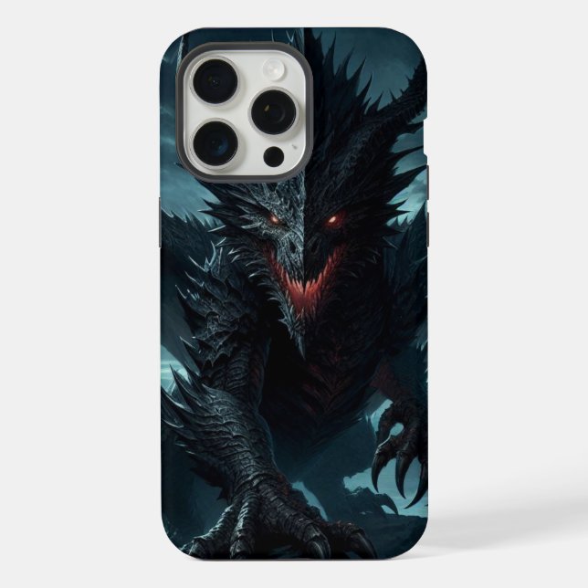 Funda Para iPhone Dragón medieval oscuro (Reverso )