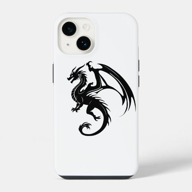 Funda Para iPhone Dragón negro (Reverso )