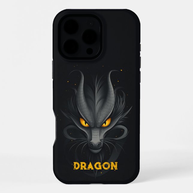 Funda Para iPhone Dragón Negro Enojado (Reverso )