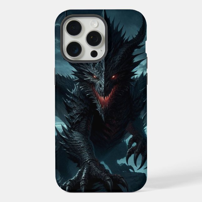 Funda Para iPhone Dragón oscuro medieval (Reverso )