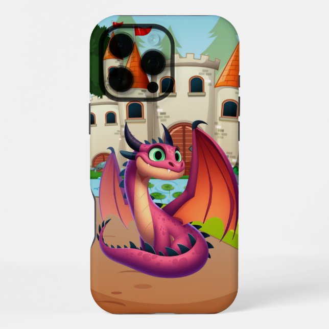 Funda Para iPhone Dragón personalizado morado/rojo (Reverso )