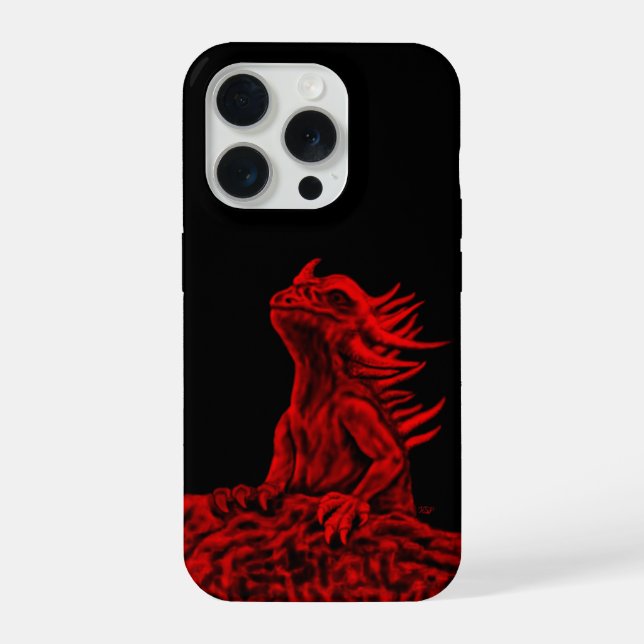 Funda Para iPhone Dragón rojo pequeño (Reverso )