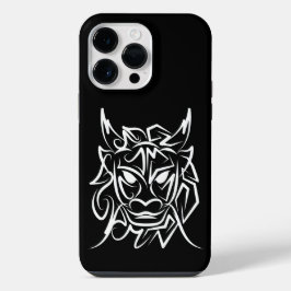 Funda Para iPhone 14 Pro Max Dragón tribal blanco y negro