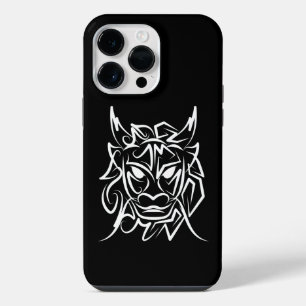 Funda Para iPhone 14 Pro Max Dragón tribal en blanco y negro