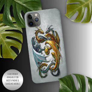 Funda Para iPhone 16 Pro Max Dragones Celta Mitológicos Arte de Tatuaje Fantasí
