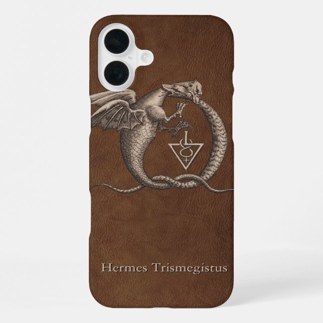 Funda Para iPhone Dragones mágicos Ouroboros con nombre (Reverso )