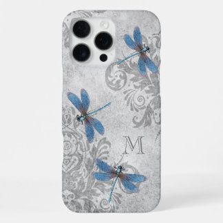 Funda Para iPhone 16 Pro Max Dragonflies cosecha Damasco con Monograma