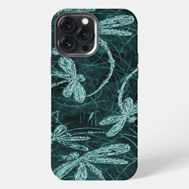 Funda Para iPhone Dragonfly Disco Midnight Blue (Reverso )