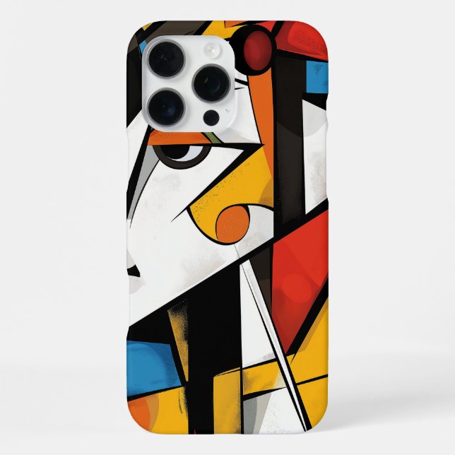 Funda Para iPhone Dramático diseño de arte abstracto cubista (Reverso )