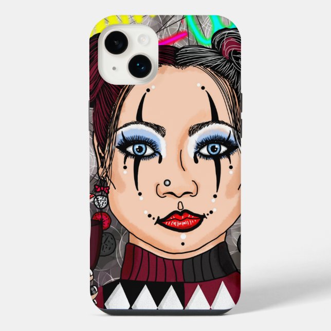 Funda Para iPhone Dream Wild | Chica Gothic Harlequin Jester (Reverso)
