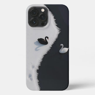 Funda Para iPhone 13 Pro Max Dualidad de cisne: Elegancia en contraste - estuch