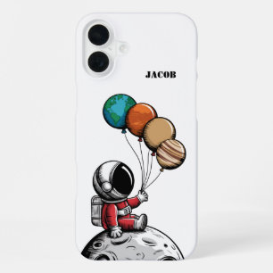 Funda Para iPhone 16 Plus Dulce Astronauta Caprichoso sostiene Planeta, Espa