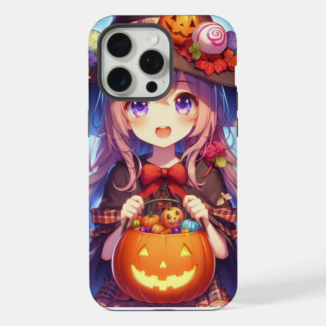 Funda Para iPhone Dulce Bruja de Halloween de Anime (Reverso )