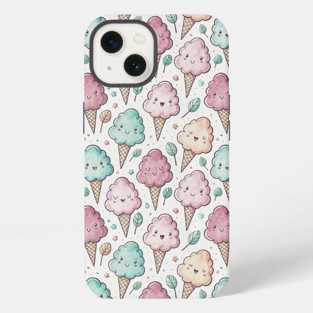 Funda Para iPhone Dulce patrón de algodón de azúcar pastel (Reverso )