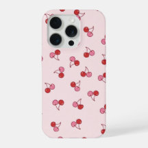 Dulce Patrón de Frutas de Cereza Rosa Adorable