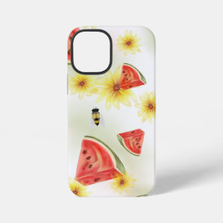 Funda Para iPhone 12 Mini Dulce Vibra Veraniego: Sandía, Girasoles y Abejas