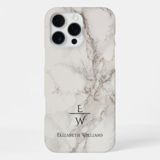 Funda Para iPhone 16 Pro Max Dusty black and white marble glitter personalized 
