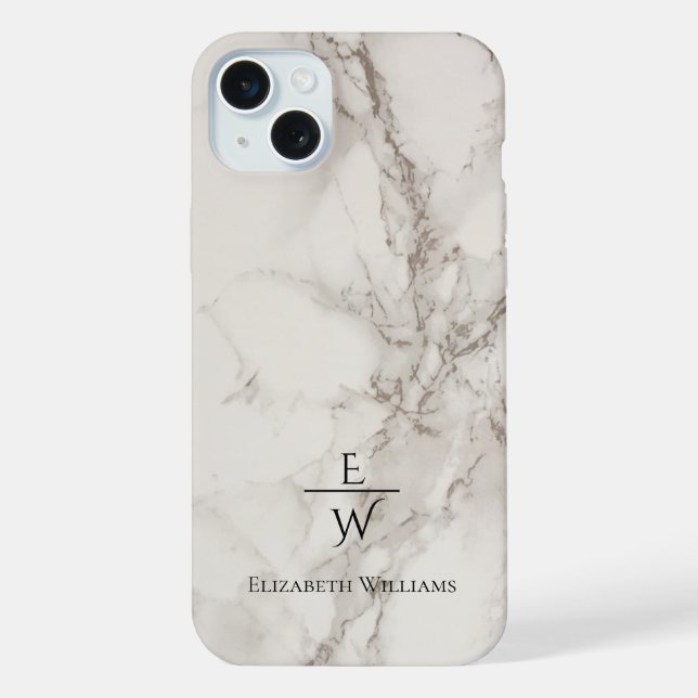 Funda Para iPhone Dusty black and white marble glitter personalized  (Reverso )