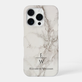 Funda Para iPhone 16 Pro Dusty black and white marble glitter personalized 