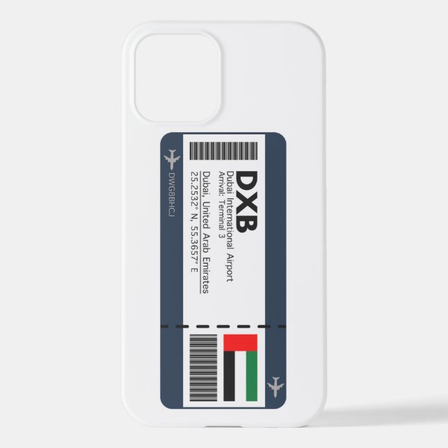 Funda Para iPhone DXB Dubai Boarding Pass - Dubai Ticket (Reverso )