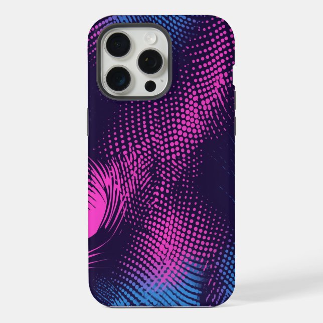 Funda Para iPhone 💖 Dynamic Pink & Purple Dotted Abstract Pattern  (Reverso )