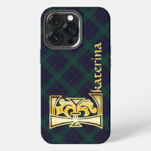 Funda Para iPhone 13 Pro E mayúscula decorativa botánica medieval
