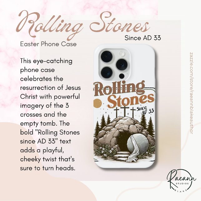 Funda Para iPhone Easter "Rolling Stones since AD 33" Phone Case (Subido por el creador)